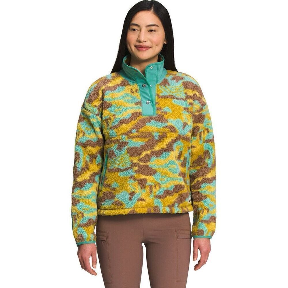 NEW The North Face Printed Cragmont 1/4 Snap Fleece Jacket Women's size S Camo Y